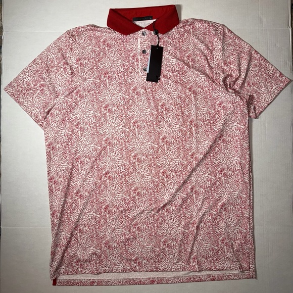 Greyson Other - Greyson Red and White Patterned Polo Shirt